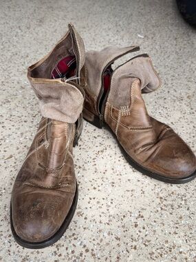 Man Luxury Bugatti 750€ Men Distressed Leather Boots With Plaid Interior Size 11